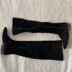 Free People Black Over the Knee Boots